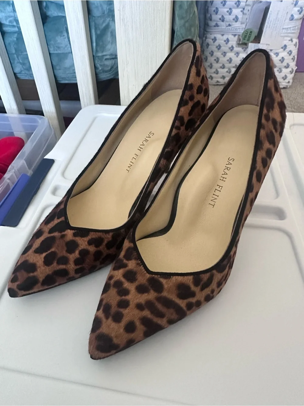 Sarah Flint Leopard-Print Pointed Toe Heels - Brown/Black